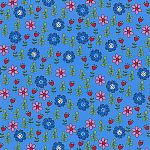 ЦВЕТЫ НА СИНЕМ (MULTI/WHT GD. N/0065/16 FLORAL PATTERN)