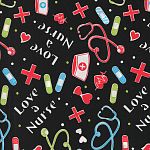 СТЕТОСКОП ЧЕРНЫЙ (BLACK/WHT (LOVE A NURSE) A/0031/19 )